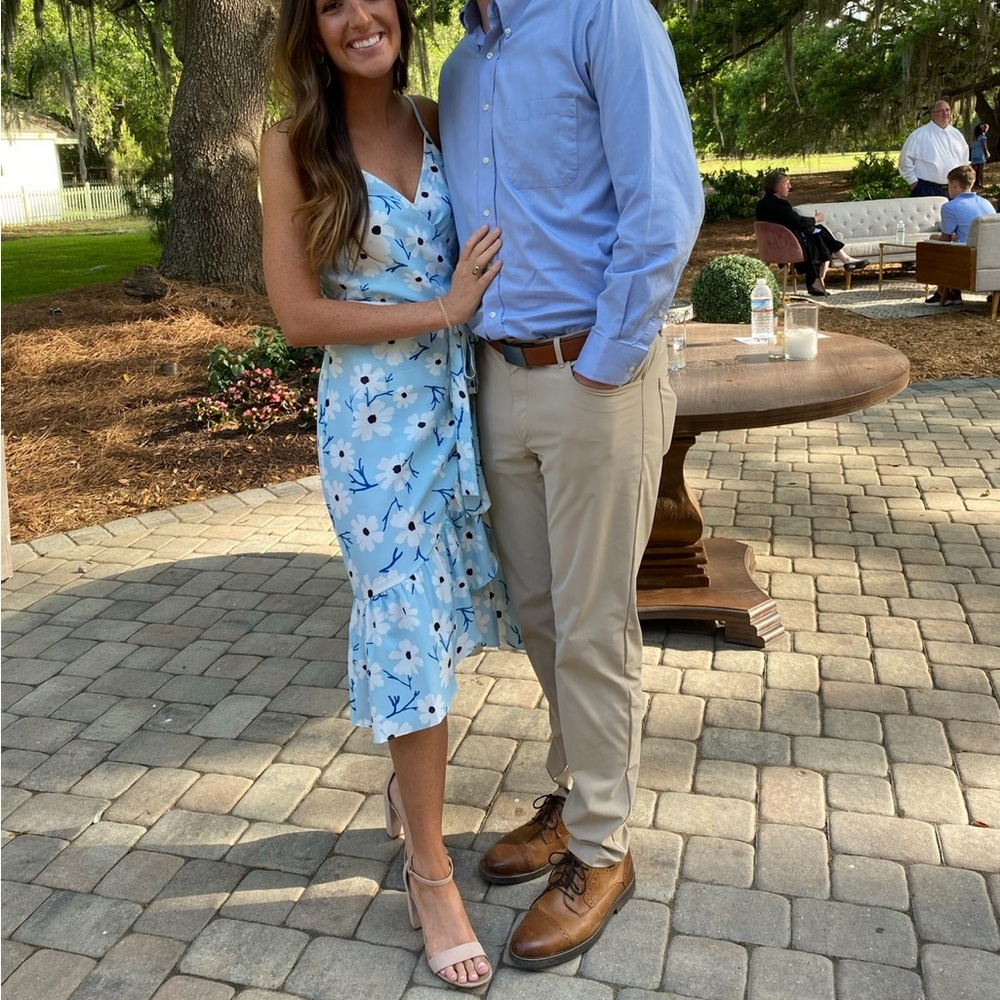 Vici blue floral MIDI dress
